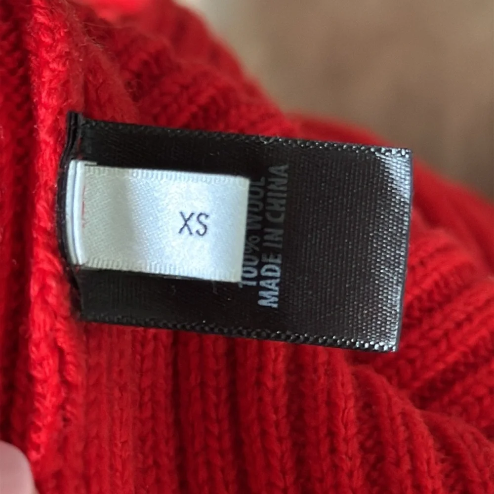 St John Red Wool Turtleneck Sweater Size XS - Picture 7 of 8